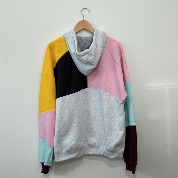 Fashion Sweatshirt Hoodies Womens Large gray pink yellow Long Sleeves New - Picture 2 of 8